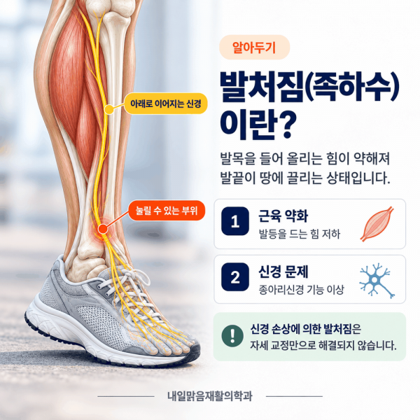 발처짐에서 나타날 수 있는 발목 근력과 감각 변화