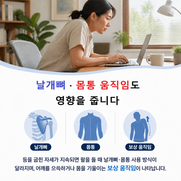 어깨 통증과 목 신경에서 내려오는 팔 통증을 구분하는 안내 이미지